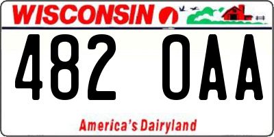 WI license plate 482OAA