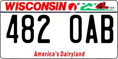 WI license plate 482OAB