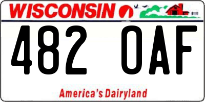 WI license plate 482OAF
