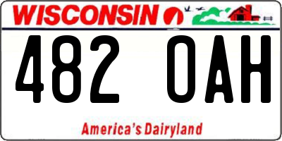 WI license plate 482OAH