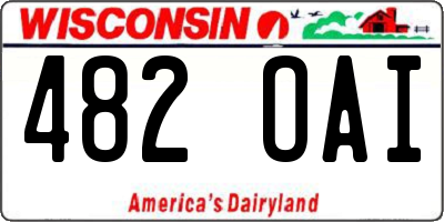 WI license plate 482OAI