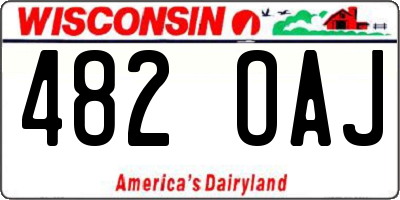 WI license plate 482OAJ