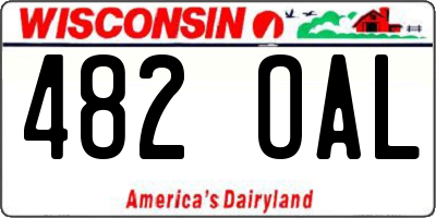 WI license plate 482OAL