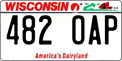 WI license plate 482OAP