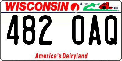 WI license plate 482OAQ