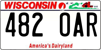 WI license plate 482OAR