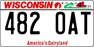 WI license plate 482OAT