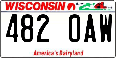 WI license plate 482OAW