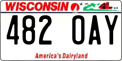 WI license plate 482OAY