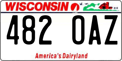 WI license plate 482OAZ