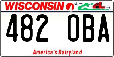 WI license plate 482OBA