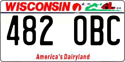 WI license plate 482OBC