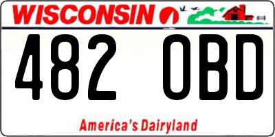 WI license plate 482OBD