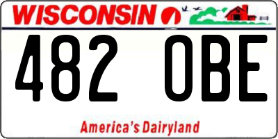 WI license plate 482OBE