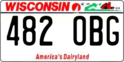 WI license plate 482OBG