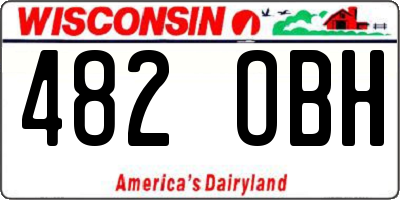 WI license plate 482OBH