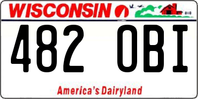 WI license plate 482OBI