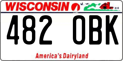 WI license plate 482OBK
