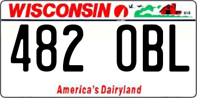 WI license plate 482OBL