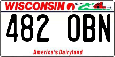 WI license plate 482OBN