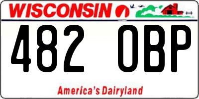 WI license plate 482OBP