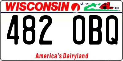 WI license plate 482OBQ
