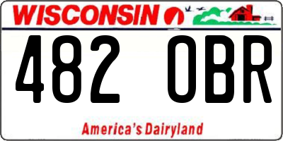 WI license plate 482OBR
