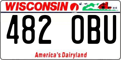 WI license plate 482OBU