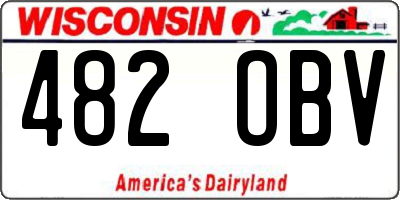 WI license plate 482OBV