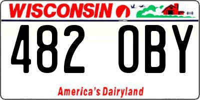 WI license plate 482OBY