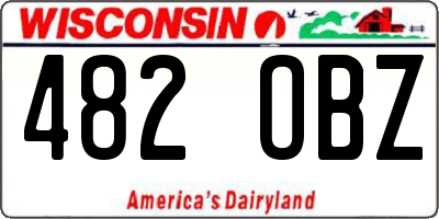 WI license plate 482OBZ