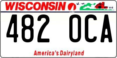 WI license plate 482OCA