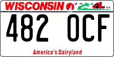 WI license plate 482OCF