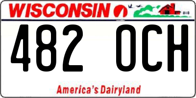 WI license plate 482OCH