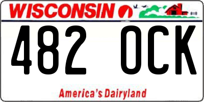 WI license plate 482OCK