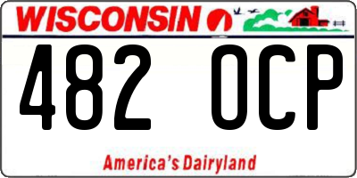 WI license plate 482OCP