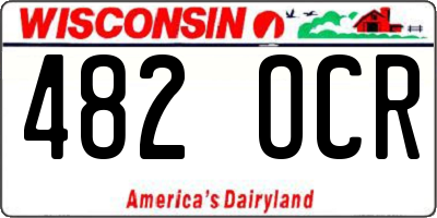 WI license plate 482OCR