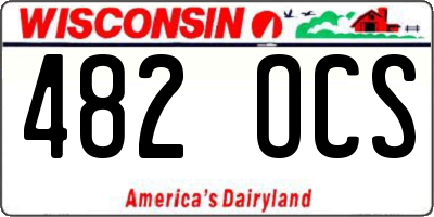 WI license plate 482OCS
