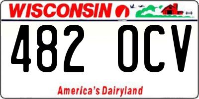 WI license plate 482OCV
