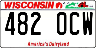 WI license plate 482OCW