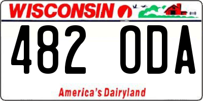WI license plate 482ODA
