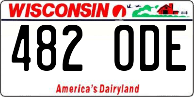 WI license plate 482ODE
