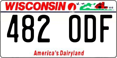 WI license plate 482ODF