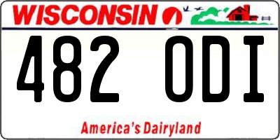WI license plate 482ODI