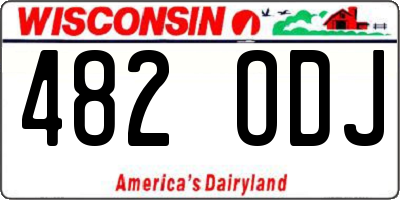 WI license plate 482ODJ