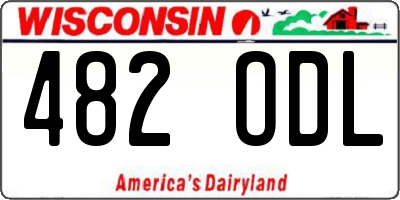WI license plate 482ODL