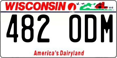 WI license plate 482ODM
