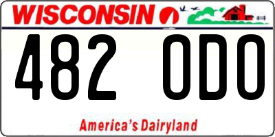 WI license plate 482ODO