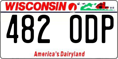 WI license plate 482ODP