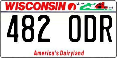 WI license plate 482ODR
